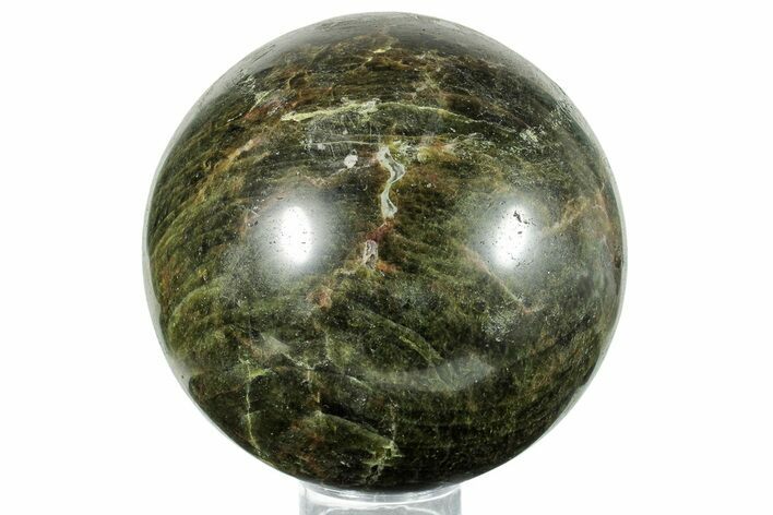 Polished Green Apatite Sphere - Madagascar #253326
